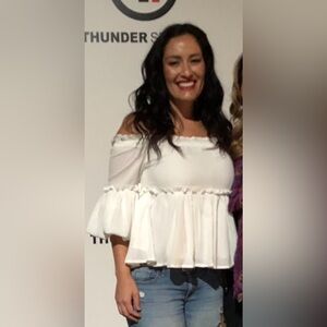 White Ruffled Blouse by Petal Roz